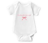 Vexilon Newborn Baby Vests, Pregnancy Reveal I'm Literally Just a Girl, Babies Announcement Vest, Personalised Baby Grow Newborn pink for Dad or Grandparents
