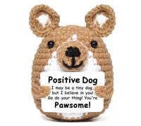 Vexilon Positive Crochet Animals, Positive Gifts with Positive Card, Funny Knitting Dog Doll, Handmade Crochet Dog for Girlfriend, Friends, Kids, Adults Birthday Gifts Encouragement