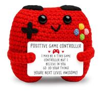 Vexilon Positive Game Controller, Handmade Gamer Game Crochet Controller, Emotional Support Gifts with Positivity Card, Good Luck Charm for Girls Boys, Novelty Doll Office or Home Decor