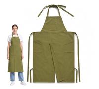 Vexilon Pottery Apron with Split Leg, Waterproof Full Coverage Canvas Apron with 3 Pockets, Adjustable Artist Apron for Ceramic Clay Sculpture, Gift for Potters