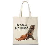 Vexilon Punch Monkey Women's Handbag, Tote Bag with Cute Little Monkey Pattern, Double-Sided Print Shopping Bag, Birthday Bags for Friends & Fans, Gifts for Monkey Lovers, 40 x 35 cm