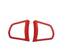 Vexilon Suede Car Wrapping ABS Steering Wheel Buttons Decoration Frame Covers Stickers Trim, for, 5 6 7 Series F10 F18 F07 F01 F02 F12 Car Sticker(A Model Red)