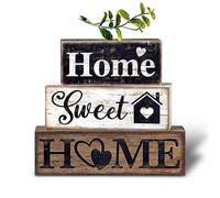 Vexilon Tiered Tray Sign, Rectangle Word Block Decor, Wooden Block Sign, Home Table Ornament, Inspirational Quote for Home, Kitchen, Shelf Decor