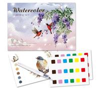 Vexilon Watercolour Workbook, Floral and Bird Theme Watercolour Workbooks for Adults with Pen and Color Chart, Water Colouring Book for Adults Teens