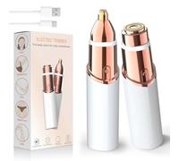 Vexloria 2-in-1 Women's Eyebrow Trimmer & Facial Hair Remover with LED Light - Professional Painless Precision Grooming Tool for Eyebrows, Upper Lip & Face