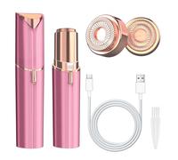 Vexloria Facial Hair Remover for Women, Face Hair Trimmer with Two Replacement Blades, Rechargeable Women's Facial Shaver, Painless Lady Shavers for Women for Face Hair-Rose Pink