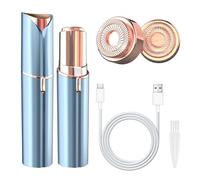 Vexloria Facial Hair Remover for Women, Face Hair Trimmer with Two Replacement Blades, Rechargeable Women's Facial Shaver, Painless Lady Shavers for Women for Face Hair-Blue