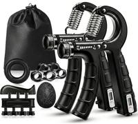 Vexloria Hand Grip Strengthener Workout Kit, Grip Strengtheners with Counting Function, 6Packs Hand Extension Exerciser, Finger Exerciser, Grip Ring & Stress Relief Grip Ball size7