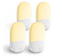 Vexloria Night Light Plug in Wall, Automatic with Dusk to Dawn Sensor, 2700K Warm White Light,LED Night Light for Kid Bedroom, Hallway, Bathroom, 4-Pack