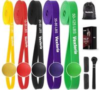 Vexloria Resistance Bands, 5 Levels Resistance Pull Up Bands Set with Door Anchor, Handles, Pull Up Assistance Bands for Calisthenics, Bodyweight Training, Muscle Toning, Yoga, Stretch Mobility