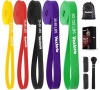 Vexloria Resistance Bands, 5 Levels Resistance Pull Up Bands Set with Door Anchor, Handles, Pull Up Assistance Bands for Calisthenics, Bodyweight Training, Muscle Toning, Yoga, Stretch Mobility