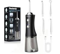 Vexloria Water Flosser for Teeth Cordless with 320ML Tank, 5 Cleaning Modes, 5 Jet Tips, USB-Powered Electric Dental Floss Water Flossers for Teeth, Waterproof Oral Irrigator, Black