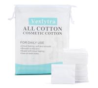 Vexlytra Square Cotton Pads for Makeup Remover (400 Count), 100% Pure Cotton, Hypoallergenic, Ultra-Soft & Lint-Free for Gentle Skincare