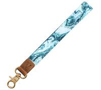 VEXMOTT Wrist Neck Lanyard Key Chain Wristlet Strap Keychain Holder with Metal Ring & Genuine Leather for Wallet Cell Phone Camera ID Badge Camera Women Men