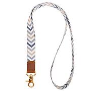 VEXMOTT Wrist Neck Lanyard Key Chain Wristlet Strap Keychain Holder with Metal Ring & Genuine Leather for Wallet Cell Phone Camera ID Badge Camera Women Men