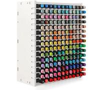 VexNook Art Markers Storage Rack 180 Slots - [NOT PVC], Upgraded Wood Pencil Holder, Modular & Customizable Marker Organizer, Strong and Stable, Suitable for Various Markers, Pens and Pencils [White]