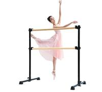 VexNook Double Ballet Barre Freestanding - Height Adjustable Ballet Bar, Portable Stretching Dance Bar with Non-slip Feet for Girls Kids Adults Home Workout Fitness Yoga