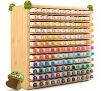 VexNook Marker Storage Rack - Efficient Desktop Pen Storage Organiser for Kids, Suitable for Various Markers, Watercolour Brushes, Pens and Color Pencils (Bamboo, 144 Slot (A))