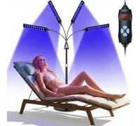 VexNook Tanning Lamp for Home - Facial Tanning Device with 4 Adjustable Panels & 540 LEDs, 360° Rotatable Bracket, 5 Light Modes, Timer, Includes Protective Eyewear for Face & Body Glow
