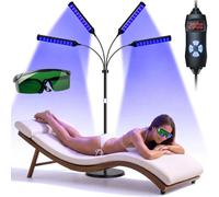 VexNook Tanning Lamp for Home - Facial Tanning Device with 4 Adjustable Panels & 540 LEDs, 360° Rotatable Bracket, 5 Light Modes, Timer, Includes Protective Eyewear for Face & Body Glow