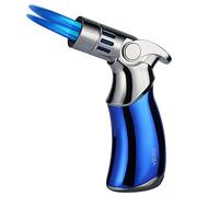 VEXO-Mini4 Torch Quad 4 Jet Flame Windproof Butane Refill Portable Lighter for Grill BBQ Candle Camping Idea (Butane NOT Included) (Blue)