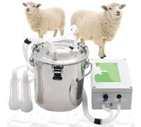 Vexorium Electric Pulsation Goat Milking Machine - Plug-in Sheep and Goat Milker with Stainless Steel Bucket, Silicone Tube, and Auto-Stop Function,3L