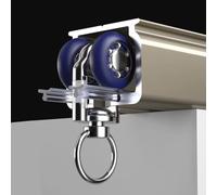 Vexorium Heavy duty aluminium ceiling mount curtain track for heavy curtains, extra long straight 2mm rod, room divider and window rail,Champagne Gold,11M/36.1ft