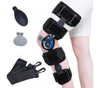 Vexorium Hinged Knee Brace ROM, Post Op Knee Immobiliser Orthosis Adjustable Length& Angle Leg Stabilizers for Meniscus Tear, Arthritis, ACL, PCL, Osteoarthritis, Orthopedic Rehab for Adult,Left
