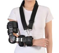 Vexorium Post-Operative Elbow Brace, Hinged Arm Immobilizer with Adjustable Angle & Length Lightweight Metal Frame Arm Support with Shoulder Strap for Surgery Recovery,Right
