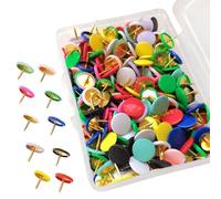 Vexorlian 100 PCS Push Pins, 10 Colors Mixed Drawing Pins for Notice Board with Storage Box, for Wall Drawing, Notice & Bulletin Boards, Maps, Plastic Head & Steel Needle, 1cm