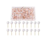 Vexorlian 100 Pcs Push Pins for Pinboard, Clear Push Pins with Storage Box, Perfect for Pinboard & Office Use, Transparent Heads(Rose Gold)