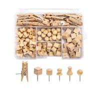 Vexorlian 125 Pcs Wooden Push Pins Durable Thumb Tacks for Corkboard Office & Home
