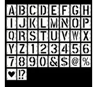 Vexorlian 2 Inch Letter and Number Stencils, Reusable Alphabet Stencil Kit with Interlocking Design for DIY Art Projects on Wood, Wall, Fabric, and More, 42 Pcs