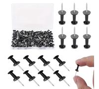 Vexorlian Black Push Pins, 100 Pcs Sturdy Thumb Tacks with Plastic Storage Box, Rustproof Drawing Pins for Notice Board Bulletin Board - School & Office Use