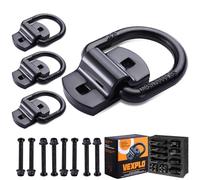VEXPLO 1/2'' Trailer D Rings for Trailers Truck Bed Van Hooks, Heavy Duty Bolt On Forged Truck Tie Downs & Anchors Rated 12000Lbs Break Strength (Pack of 4)