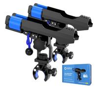 VEXPLO Clamp On Rod Holder for Fishing Boat, Round Rail Mount (2 Pack)
