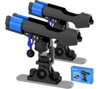 VEXPLO Fishing Rod Holders for Boat Kayak with Dual-Lock Bungee System, Ultra-Stable Dual T Bolt Base Fishing Pole Holders, Universal Top/Side Track & Deck Mount for Boats, Canoe & Kayaks (2 Pack)