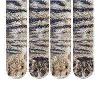Vexquivera 4 PCS Cat Paw Socks - Soft Non Slip Unisex Breathable Elastic Hosiery for Men and Women - 40CM Animal Cosplay Novelty