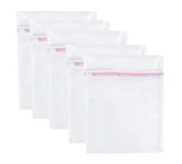Vexquivera 5PCS Laundry Bags 30x40cm Mesh Laundry Bag for Washing Machine Reusable Durable Washing Machine Bags with Zip for Clothes,Hosiery,Underwear,Bra,Lingerie Baby Clothes(White)
