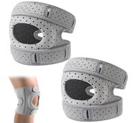 Vexran 2 Pack Knee Brace,Adjustable Patellar Tendon Support Sleeves, Knees Support,Pain Relief Knee Pads with Gel Pads for Meniscus, Arthritis, Running(Gray,S/M)