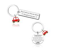 Vexthorion 2pcs Drive Safe Keychain, Passed Driving Test Gifts for New Drivers, Passing Driving Test Gifts Keyrings for Girls Boys Daughter Son Birthday Present (3)