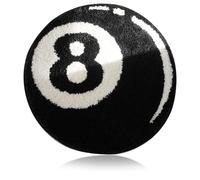 Vexthorion 8 Ball Rug,80cm Circle Rug Black Round Tufting Soft Non Slip Soft Bath Mat Rugs,Billiard Carpet Soft Bath Mat Rugs Machine Washable For Living Room Party Decorations (Black, 80X80)