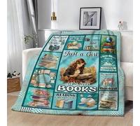 Vexthorion Book Lover Gifts,Reading Blanket 150x100Cm,Literary Lover Flannel Throw Blanket Gift Ideas,Bedroom Sofa Library Throw Book Gifts Best Bookworm Present On Birthday Student School (Blue)