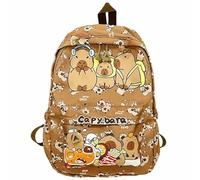 Vexthorion Capybara Backpack School Bag,Cartoon Animal Backpack, Gift for Boys Girls, Adorable Rucksack,Lightweight & Durable, Ideal for School, Travel & Gifts,Khaki Brown (Khaki1)