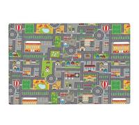 Vexthorion Car Track Play Rug,Car Play Carpet,City Pretend,Durable Playroom Toy Mat,Interactive Floor Mat For Bedroom & Playroom,Washable & Durable Non-Slip,Grey