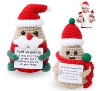 Vexthorion Christmas Knitted Potato,Christmas Potato Set,Handmade Knitted Potato,Pickle Doll Set with Card,Unique Gift for Friends,Birthday Party Decoration