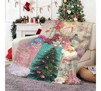 Vexthorion Christmas Throw Blanket 150x100cm - Soft Cozy Cat Bear Design-Cuddly Xmas Blanket Santa Claus Decor For Bed Sofa -Funny Beautiful Ambiance Personalised For Girl(White)