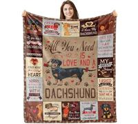 Vexthorion Dachshund Sausage Blanket, Dachshund Dog Blanket for Couch, 100x150cm Soft Fleece Throw, Animal Dog Pattern Pet Blanket for Adults Kids, Couch Cover for Living Room Bed (black dog)