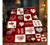 Vexthorion Family For Her, Anniversary Wedding Birthday Mother's Day Present -150x100cm Soft Cozy Flannel Throw For Bed Sofa-Personalised Romantic Gift For Mum Wife Girlfriend(Wine Red)