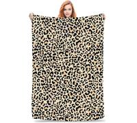 Vexthorion Leopard Print Fleece Blanket, Soft Animal Pattern Throw for Bed Couch, Cozy Warm Plush Blanket for Home Decor 100x150cm